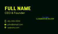 Neon Bar Wordmark Business Card Image Preview