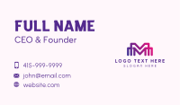 Linear Letter M Multimedia Business Card