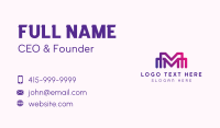Linear Letter M Multimedia Business Card Design