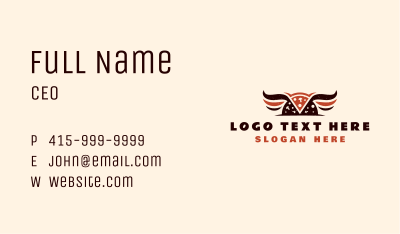 Hipster Pizza Wings Business Card