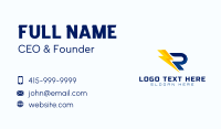 Power Bolt Letter R Business Card