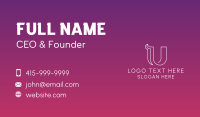 Startup Business Letter U Business Card