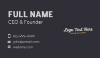 Modern Script Shadow Wordmark Business Card