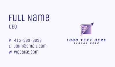 Package Delivery Arrow Wings Business Card