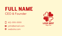 Red Hearts Clover Leaf Business Card Image Preview