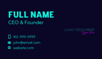Neon Outlined Wordmark Business Card