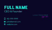 Neon Outlined Wordmark Business Card Design