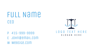 Blue Anchor Justice Business Card
