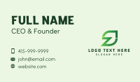 Organic Leaf Letter Z Business Card Design
