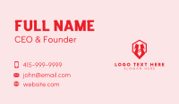 Red Hexagon Tie Business Card