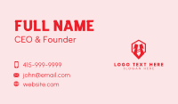 Red Hexagon Tie Business Card Design