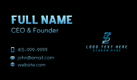 Letter Z Business Card example 1