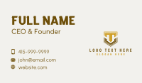 Shield Company Letter T Business Card Design