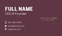 Beauty Fashion Wordmark Business Card