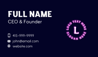 Neon Futuristic Letter Business Card