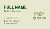 Green Minimalist Fish Hills Business Card Design