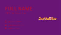 Quirky Classic Wordmark Business Card