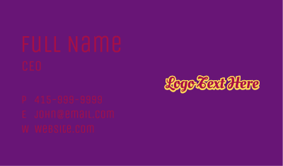 Quirky Classic Wordmark Business Card