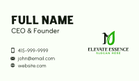 Eco Leaf Letter M Business Card