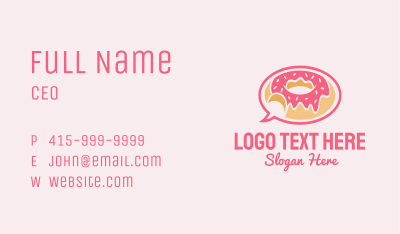 Strawberry Donut Chat Business Card