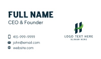 Organic Leaf Letter H Business Card Design