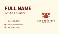 Smiling Crab Mascot  Business Card Design