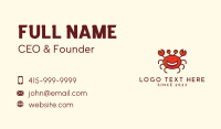 Smiling Crab Mascot  Business Card