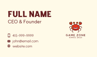 Smiling Crab Mascot  Business Card