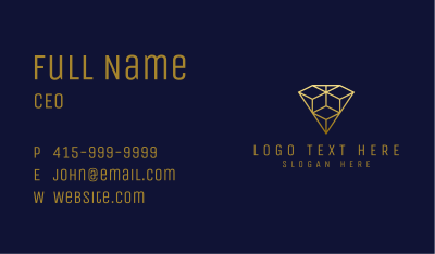 Gold Luxury Diamond Jewelry Business Card