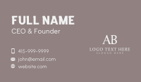 Fashion Serif Lettermark Business Card