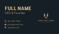 Metallic Gradient Letter V Business Card