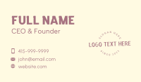Round Texture Wordmark Business Card