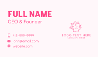 Pink Ornamental Wreath Lettermark Business Card