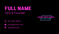 Neon Nightclub Party Bar Business Card