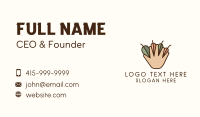 Agriculture Hand Leaves Business Card Design