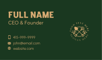 Shovel Rake Gardening Emblem Business Card