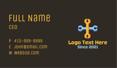 Isometric Cross Wrench Business Card