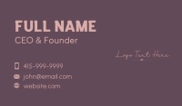Calligraphic Business Card example 3