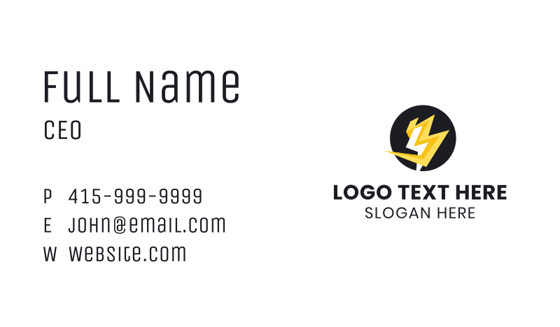 Electrician Business Card example 4