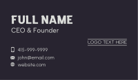 Stylish Minimalist Wordmark Business Card Design