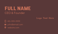 Classic Traditional Type Business Card