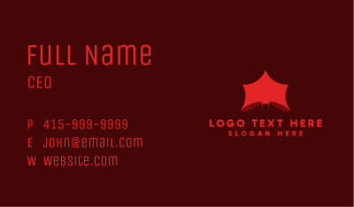 Red Hanging Bat Business Card