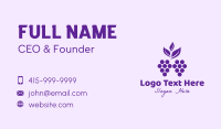 Purple Organic Grapes Business Card Design