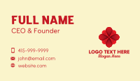 Red 3D Flower  Business Card Design