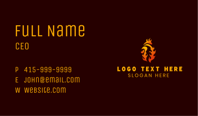 Flame Chicken Rooster  Business Card