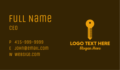 Golden Key Locksmith Business Card Image Preview