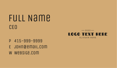 Luxury Business Wordmark Business Card