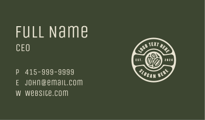 Coffee Bean Organic Business Card