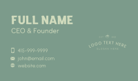 Minimalist Coffee Shop Wordmark Business Card