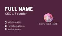 Pink Crystal Gem Lettermark Business Card Design